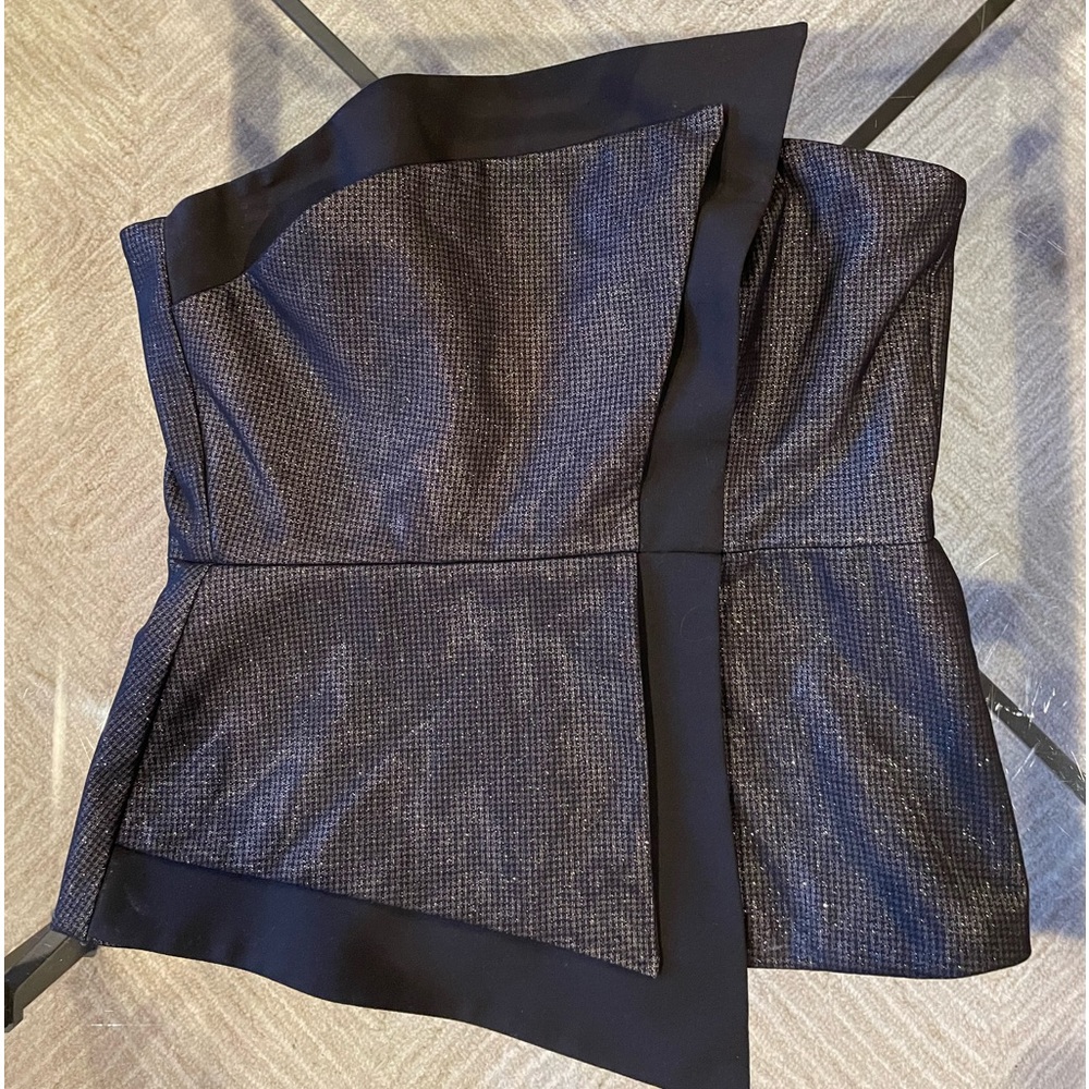 Black Halo black sparkly strapless top, sz 2